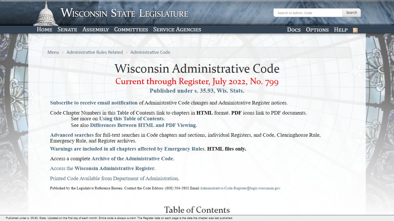 Administrative Code - Wisconsin